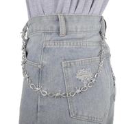 HJZHII Cadena tipo cartera, pantalones punk, cadena hip hop, espinas, cadenas góticas para pantalones de púas, cadenas de cintura, llaveros para mujeres y hombres, joyería de Halloween, accesorios