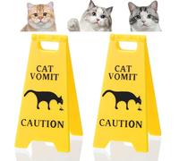 HJZHII Letrero de precaución de vómito de gato, decoración de advertencia de gato, impresión en 3D, divertido letrero de vómito de gato, decoración de escritorio, broma divertida para amantes de los