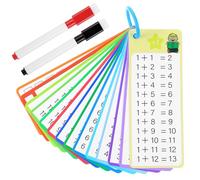 HJZHII Paquete de 15 Tarjetas didácticas con 2 marcadores de borrado en seco, Juego de Aprendizaje 1+1, Juego 1+1 Matemáticas para el Aula en casa, Divertido