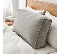 HJZPWB Suave Cojin Lectura Cama Respaldo para Cama Almohada De Lectura Ergonomica Cojin Lumbar Extraíble Y Lavable Respaldo Sofa Cuña para Cama Sofá Silla,Dark Gray,60X12X45CM