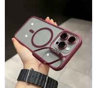 HJZSZX Funda con Soporte magnético para Lente de iPhone 13, Cristal Transparente para cámara, Anillo de Metal (para iPhone 13/Rojo)