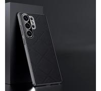 HJZSZX Funda de Cuero Liso de Lujo para Lente de cámara Sam S24 Plus, rígida, Delgada y con Buena Textura (para Sam S24 Plus/SD XS Negra)