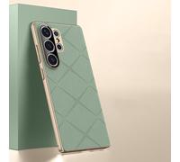 HJZSZX Funda de Cuero Liso de Lujo para Lente de cámara Sam S24 Plus, rígida, Delgada y con Buena Textura (para Sam S24 Plus/SD XS Verde)