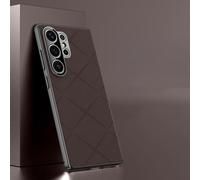 HJZSZX Funda de Cuero Liso de Lujo para Lente de cámara Sam S24 Plus, rígida, Delgada y con Buena Textura (para Sam S24 Plus/Marrón SD XS)