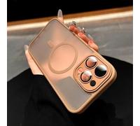 HJZSZX Funda Fina Mate Dorada para iPhone 14 Plus, a Prueba de Golpes, Carcasa de TPU y película Protectora para Lente (para iPhone 14 Plus/ShaMo Gold)