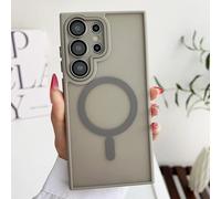 HJZSZX Funda rígida con Tapa metálica para S24, Color Gris Titanio, con Carga magnética (para S24/gris Titanio)