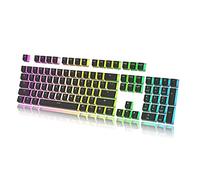 HK Gaming Conjunto de Teclas Pudding | Juego de Teclas PBT Doubleshot | 108 Teclas Perfil OEM | Layout ANSI US | para Teclado Mecánico | Compatible con Cherry MX, Gateron, Kailh | Negro
