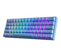 HK GAMING GK61 60% v3 | Teclado mecánico compacto para gaming, 61 teclas, multicolor, iluminación LED RGB para PC/Mac, disposición ANSI US (azul, interruptor rojo óptico Gateron)
