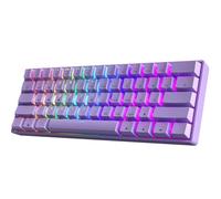 HK GAMING GK61 60% v3 | Teclado mecánico compacto para juegos, 61 teclas, multicolor, RGB LED iluminado, para PC/Mac Gamer, diseño ANSI US (lavanda, interruptor óptico marrón Gateron)