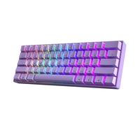 HK GAMING GK61 60% v3 | Teclado mecánico para juegos Hotswap | 61 teclas multicolor RGB LED retroiluminado para PC/Mac Gamer | Diseño estadounidense (lavanda, cereza Mx Speed plateado)