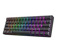 HK Gaming GK61 60% v3 | Teclado mecánico para Juegos Hotswap | 61 Teclas Multicolor RGB LED retroiluminado para PC/Mac Gamer | Diseño Estadounidense (Negro, Velocidad óptica Gateron Amarillo)