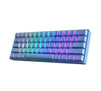 HK GAMING GK61 60% v3 | Teclado mecánico para juegos Hotswap | 61 teclas multicolor RGB LED retroiluminado para PC/Mac Gamer | Diseño estadounidense (azul, cereza Mx rojo)