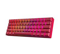 HK GAMING GK61 60% v3 | Teclado mecánico para juegos Hotswap | 61 teclas multicolor RGB LED retroiluminado para PC/Mac Gamer | Diseño de EE. UU. (rojo, cereza Mx Speed plateado)