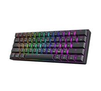 HK GAMING GK61 SE 60% | Teclado mecánico para gaming, 61 teclas, retroiluminado LED RGB multicolor para jugadores de PC/Mac, diseño de EE. UU. (negro, plata mecánica de velocidad)