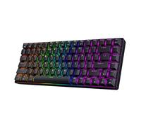 HK GAMING GK75 75% v3 | Teclado mecánico para juegos Hotswap | 84 teclas multicolor RGB LED retroiluminado para PC/Mac Gamer | Diseño estadounidense (negro, rojo mecánico)