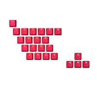 HK GAMING Juego de teclas retroiluminadas de goma Doublesht | Perfil OEM para teclado mecánico (23 teclas, rojo español)