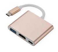 HK&Hanker Adaptador multipuerto USB-C a HDMI 2025 portátil, compatible con base de carga Switch, transferencia de datos de alta velocid