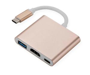 HK&Hanker Adaptador multipuerto USB-C a HDMI 2025 portátil, compatible con base de carga Switch, transferencia de datos de alta velocid