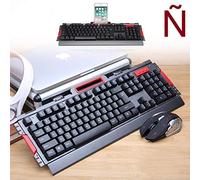 HK50 Teclado Gaming y Raton 800-2400 dpi inalambrico 2.4GHz En español Letra Ñ