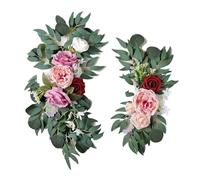 HKABCXT Flores Artificiales Arco Boda Kit de Flores Artificiales for Arco Boda, Cortinas Guirnalda Rosa y Azul for Decoraciones, señal Bienvenida(Color8)