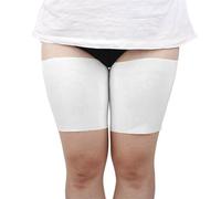 HKABCXT Manga de Compresión de Muslo Bandas for muslos antirozaduras for mujer, banda for adelgazar, Gel de sílice alta elasticidad, protección antifricción, 2 uds(White-47-55cm)