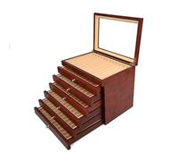 HKABCXT vitrina expositora de madera para estilográficas Estuche de madera con 12/23/34/78 compartimentos for bolígrafos, organizador material escolar y oficina(Green)