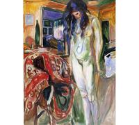 HKAHF AJWUQ Edvard Munch - Póster de la silla de mimbre, arte de pared, impresión de Edvard Munch sobre lienzo, pintura nórdica para decoración de sala de estar, 60 x 90 cm, sin marco