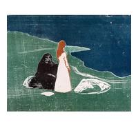 HKAHF AJWUQ Edvard Munch - Póster de pared con caras en el agua, impresión de Edvard Munch sobre lienzo, pintura nórdica para decoración de sala de estar, 90 x 60 cm, sin marco