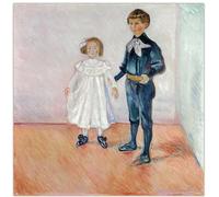 HKAHF AJWUQ Edvard Munch - Pósteres de exposición "Hermano y hermana", impresiones abstractas de Edvard Munch para decoración del hogar, 15 x 15 cm, sin marco