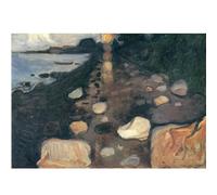 HKAHF AJWUQ Famoso póster de Edvard Munch, luz de luna en la playa, impresiones artísticas para pared, pintura en lienzo de barbarie, cuadro nórdico para decoración de sala de estar, 20 x 15 cm, sin