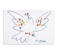 HKAHF AJWUQ Famoso Póster de Pablo Picasso Paloma de la Paz Arte de Pared Impresiones Línea Cuadro Abstracto Lienzo Cuadro Nórdico para Decoración De La Sala De Estar 60x40cmx1 Sin Marco