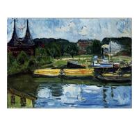 HKAHF AJWUQ Famosos carteles de exposición de Edvard Munch "Late At Night" arte de pared, impresiones abstractas de Edvard Munch para decoración del hogar, imagen de 20 x 15 cm, sin marco