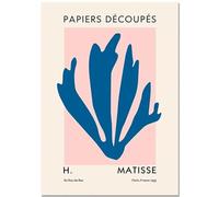 HKAHF AJWUQ Famosos pósteres de Henri Matisse de coral azul para pared, pintura moderna en lienzo, impresión nórdica, imagen de Matisse para decoración interior del hogar, 40 x 60 cm, sin marco