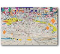 HKAHF AJWUQ Famosos pósteres de museo Carnegie Geometría para pared, impresión abstracta sobre lienzo, cuadro retro para decoración de sala de estar, 50 x 70 cm, sin marco