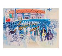 HKAHF AJWUQ Famosos Pósters de Raoul Dufy La Alegría Arte de la Pared Pintura Abstracta en Lienzo Impresiones de Acuarela para Sala de Estar Decoración del Hogar Cuadros 50x30cm Sin Marco