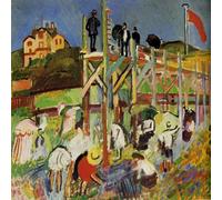 HKAHF AJWUQ Famosos Pósters de Raoul Dufy San Andrews Pier Arte de Pared Abstracto Pintura en Lienzo Impresiones de Acuarela para Sala de Estar Decoración del Hogar Cuadros 70x50cm Sin Marco