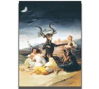 HKAHF AJWUQ Francisco Goya - Póster de pared con diseño de Brujas y Sabbath de Francisco Goya, para sala de estar, decoración del hogar, 15 x 20 cm, sin marco