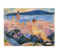 HKAHF AJWUQ Póster de Edvard Munch《Alto Verano》Arte de Pared Edvard Munch Impresiones Barbarie Pintura en Lienzo Cuadro nórdico para decoración de Sala de Estar 20x15cmx1 Sin Marco