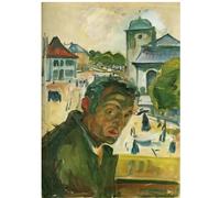 HKAHF AJWUQ Póster de Edvard Munch, autorretrato, Arte de Pared, impresión de barbarie, Pintura en Lienzo de barbarie, Imagen nórdica para decoración de la Sala de Estar, 15x20 cm x 1, sin Marco