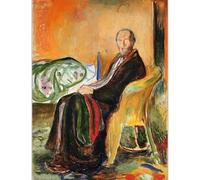 HKAHF AJWUQ Póster de Edvard Munch Autorretrato Arte de Pared Impresiones de Edvard Munch Pintura en Lienzo de barbarie Cuadro nórdico para decoración de Sala de Estar 15x20cmx1 Sin Marco