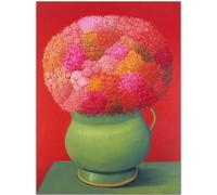 HKAHF AJWUQ Póster de Fernando Botero con diseño de flores en rojo, impresión de Fernando Botero, lienzo para decoración de sala de estar, 40 x 60 cm, sin marco