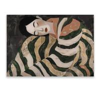 HKAHF AJWUQ Póster de Sofia Lind Arte Mural de Sofia Lind Estampados de Chica a Rayas Pintura Moderna de Lienzo para la decoración del salón en casa 50x70cmx1 Sin Marco