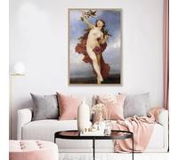 HKAHF AJWUQ Póster de William Adolphe Bouguereau con diseño de cuerpo humano, cuadro de lienzo para decoración de sala de estar, 50 x 70 cm, sin marco