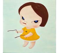 HKAHF AJWUQ Póster de Yoshitomo Nara, con texto en inglés "La lectura", impresiones de Yoshitomo Nara, lienzo de Yoshitomo Nara, cuadro pop art para decoración del hogar, 50 x 50 cm, sin marco