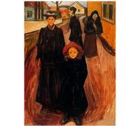 HKAHF AJWUQ Póster famoso de Edvard Munch con autorretrato en el infierno, impresión artística para pared, lienzo de barbarie, cuadro nórdico para decoración de sala de estar, 60 x 80 cm, sin marco