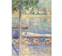 HKAHF AJWUQ Póster famoso de Edvard Munch El Sena en Santa Nube, impresión artística para pared, lienzo de barbarie, cuadro nórdico para decoración de sala de estar, 60 x 90 cm, sin marco