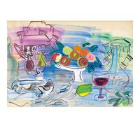HKAHF AJWUQ Raoul Dufy Arte de Pared Pósters Abstractos 《Bodegón en el jardín》Pintura en Lienzo Raoul Dufy Prints Decoración de la Sala de Estar del hogar Cuadro 40x50cmx1 Sin Marco