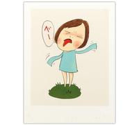 HKAHF AJWUQ Yoshitomo - Nara - Póster con lazo «Wow Wow» - Arte mural Yoshitomo Nara - Impresión de Yoshitomo - Nara - Lienzo para pintura Pop Art - Imagen para decoración del hogar - Medidas 50 x 70