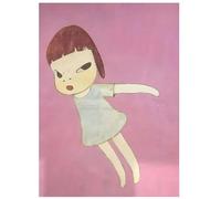 HKAHF AJWUQ Yoshitomo Nara - Póster de pared con texto en inglés "El niño que puede volar", impresiones retro sobre lienzo para decoración de sala de estar, 50 x 70 cm x 1 cm, sin marco