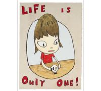 HKAHF AJWUQ Yoshitomo Nara Pósters, "Life Is Only One", arte de pared Yoshitomo Nara Prints Yoshitomo Nara Lienzo Pintura Pop Art para decoración del hogar, 30 x 50 cm, sin marco